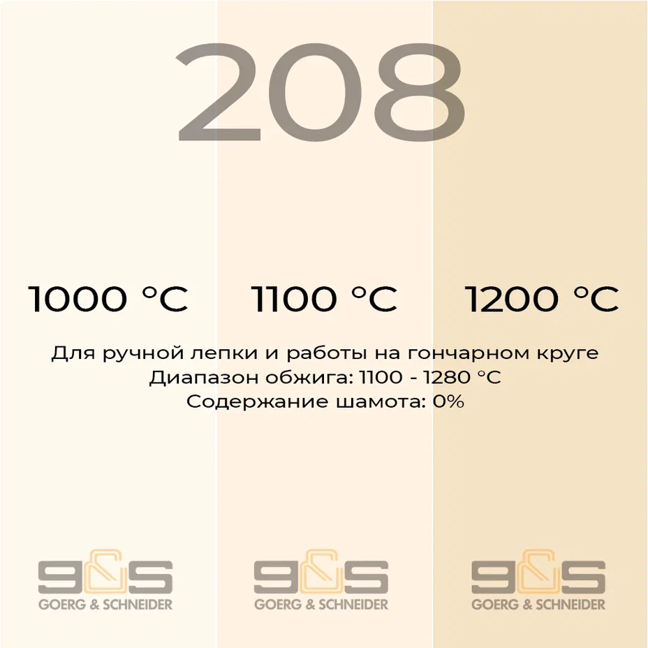 Керамическая масса литьевая 208 (шликер) "GOERG & SCHNEIDER 208" - 5 кг